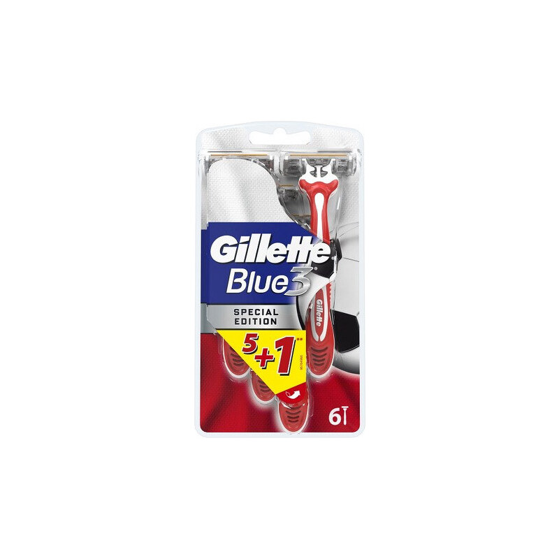 Gillette Pánská pohotová holítka Blue3 Fotbalová Edice 5+1 ks ZDARMA