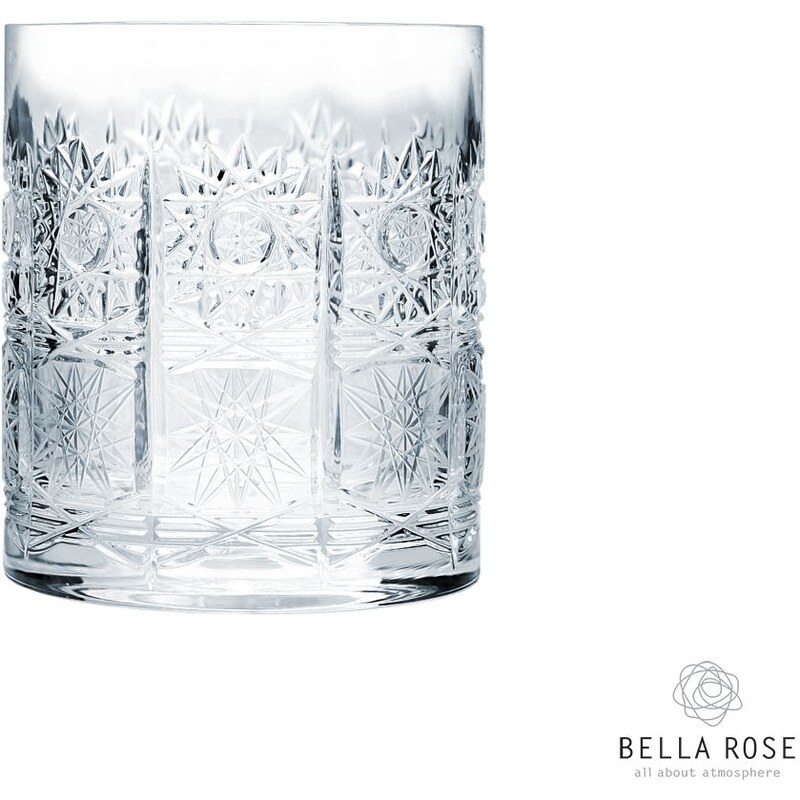 Broušená křišťálová sklenice na whisky Crystal BOHEMIA 3,3 dcl