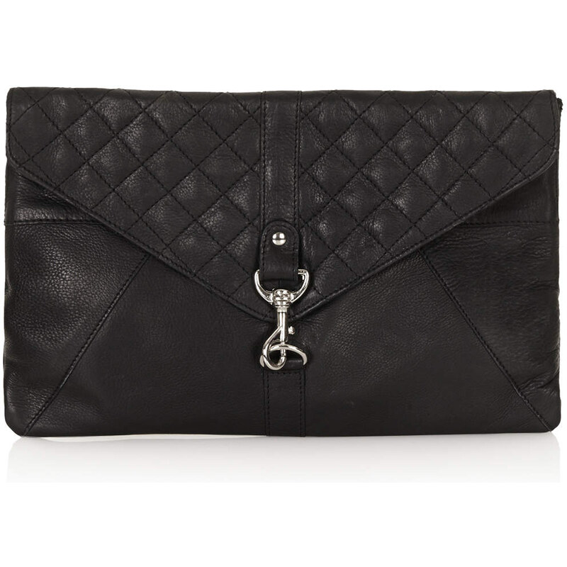 Topshop Quilted Clip Fasten Clutch Bags
