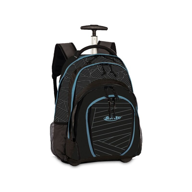 BestWay Školní batoh na kolečkách 40133-0144 černo-modrá