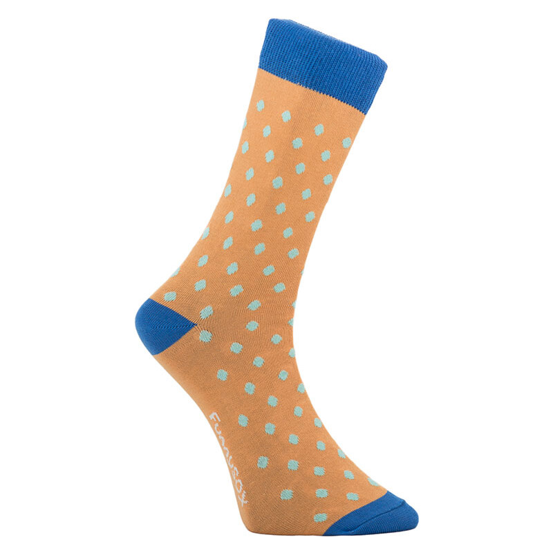Funny SOX Pánské oranžovo-modré ponožky Freknur