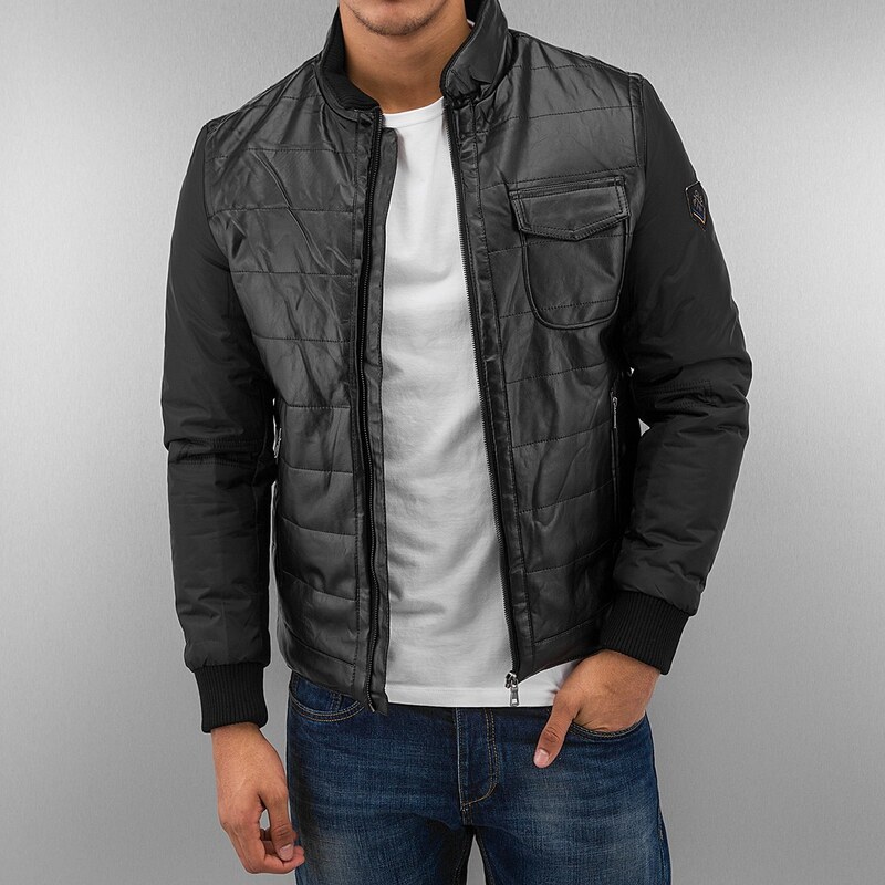 Just Rhyse Open Leather Jacket Black