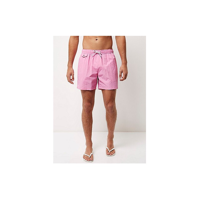 RI Sytě růžové plavecké šortky s kapsami
