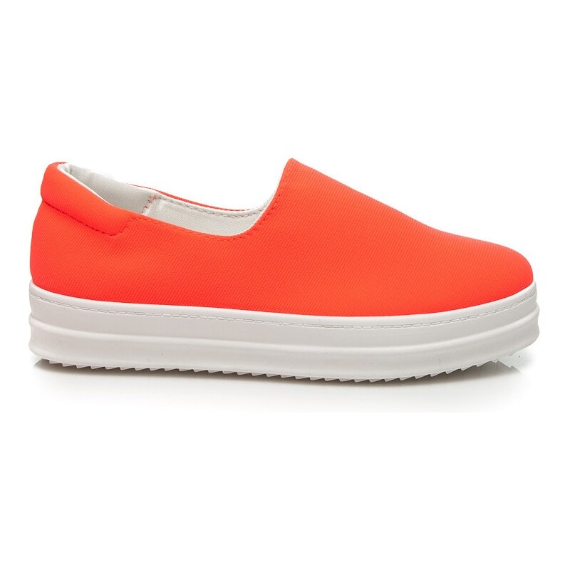 VICES Stylové oranžové nazouvací boty