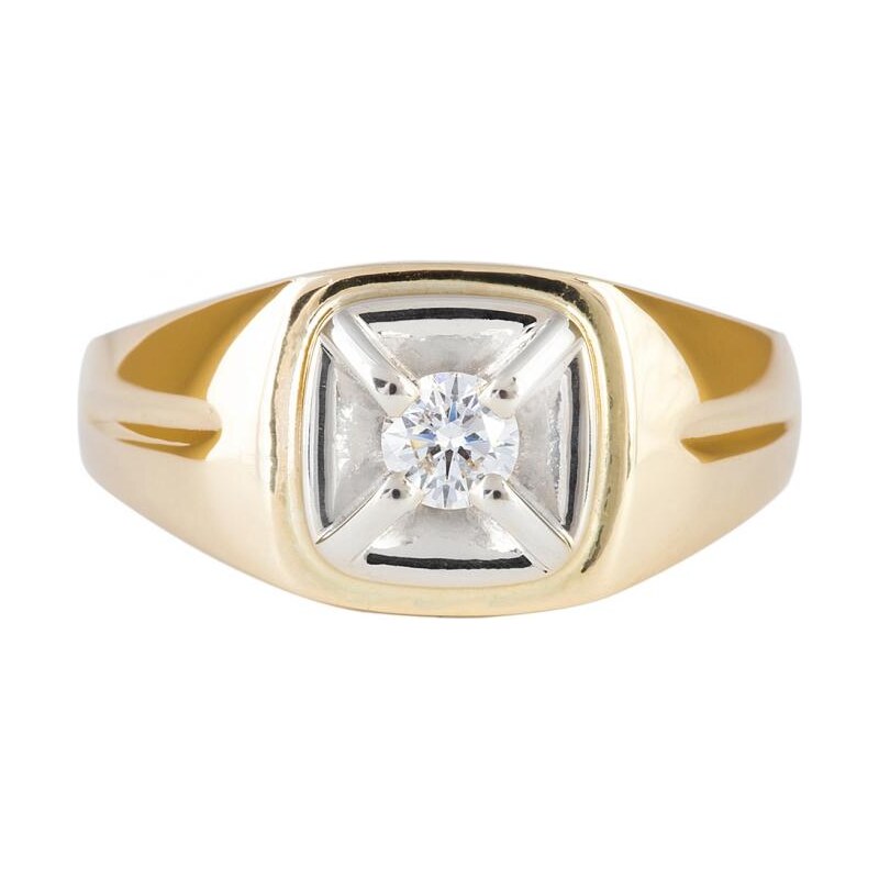 a-diamond.eu jewels s.r.o. (CZ) Prsten pánský zlatý s přírodním diamantem zpp542
