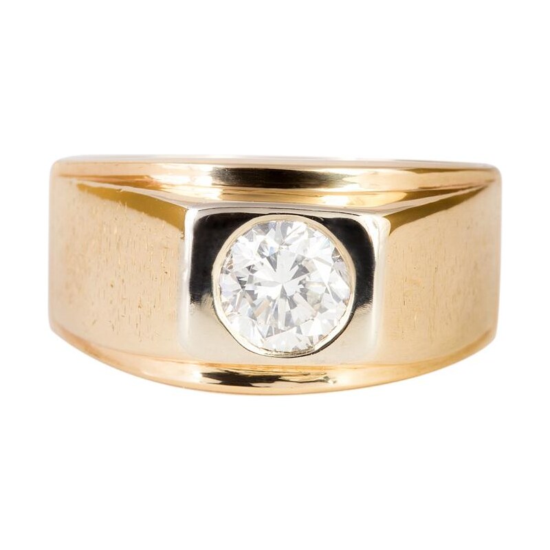 Prsten pánský zlatý s přírodním diamantem zpp546