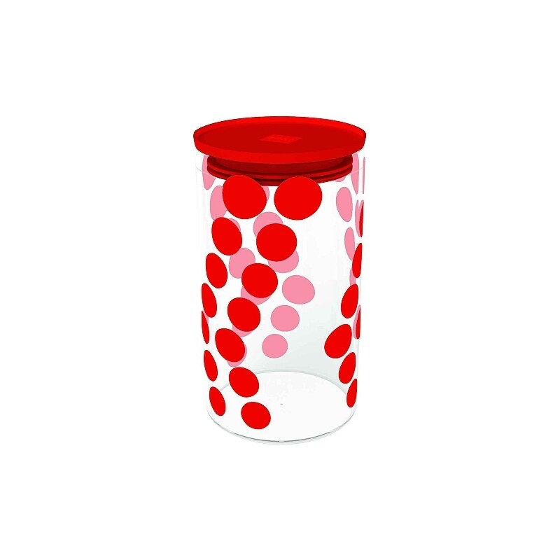 ZAK! designs - Dot dot dóza L 1,1 l, varné sklo/PP, červená (0078-870)