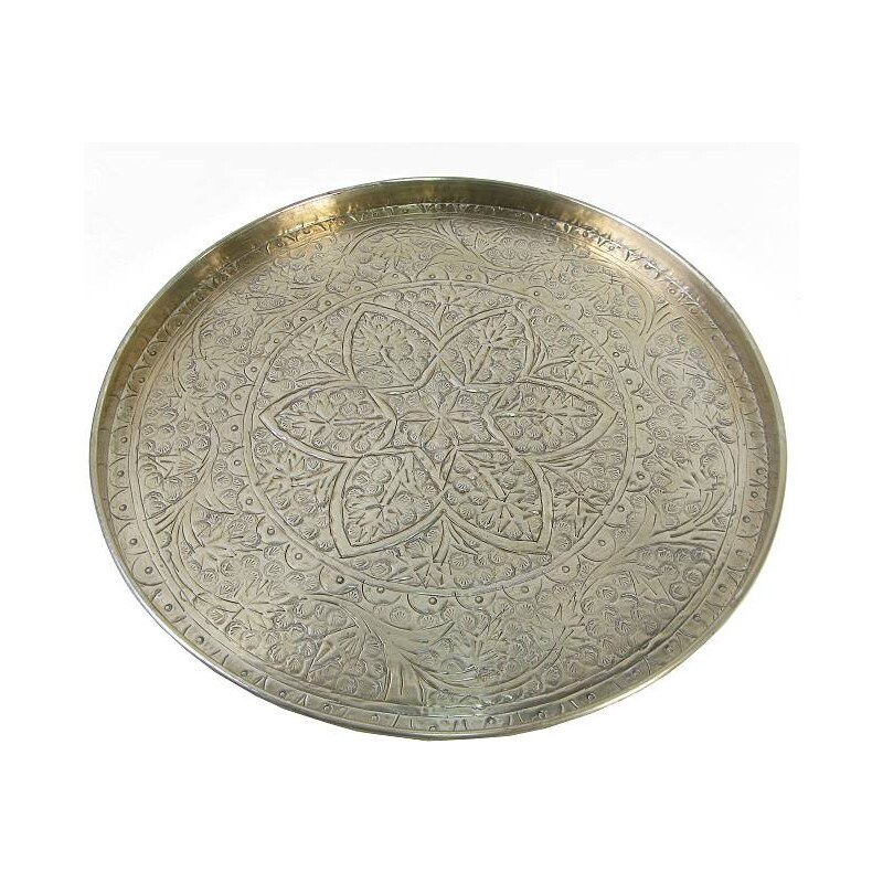 KERSTEN - Tepaný hliníkový talíř, stříbrný 48x48x2.5cm - (LEV-6342)