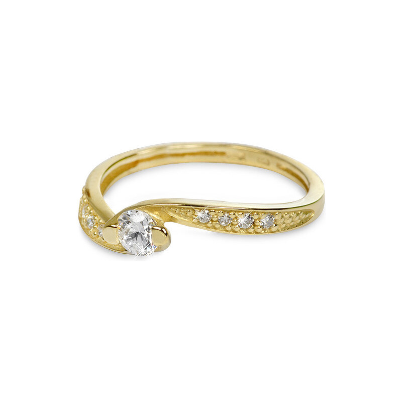 Brilio Zlatý prsten s krystaly 229 001 00458 - 1,40 g