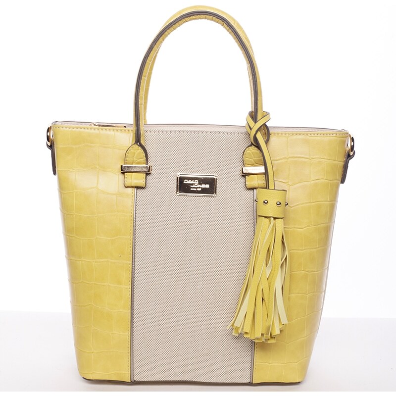 David Jones Luxusní dámská kabelka do ruky Charmaine, žlutá