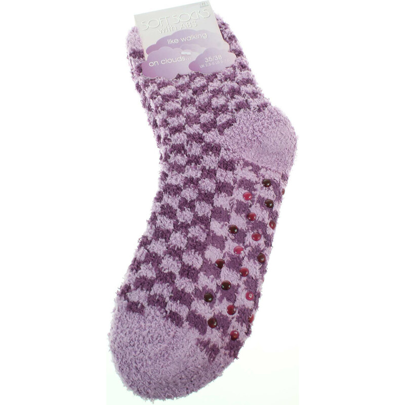 Rejnok Dovoz Ponožky Dětské Soft Socks with ABS dámské ponožky 64167 fialové Rejnok Dovoz