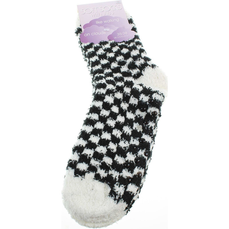 Rejnok Dovoz Ponožky Dětské Soft Socks with ABS dámské ponožky bílá-černá Rejnok Dovoz