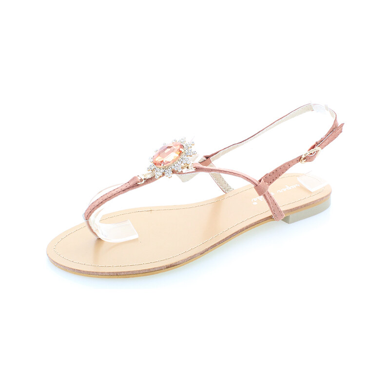 Belle Women Růžovo-zlaté sandály Zuzia