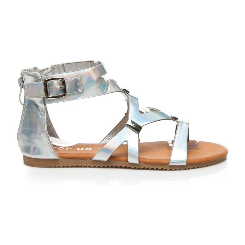 TOP OR Krásné stříbrné sandály na léto