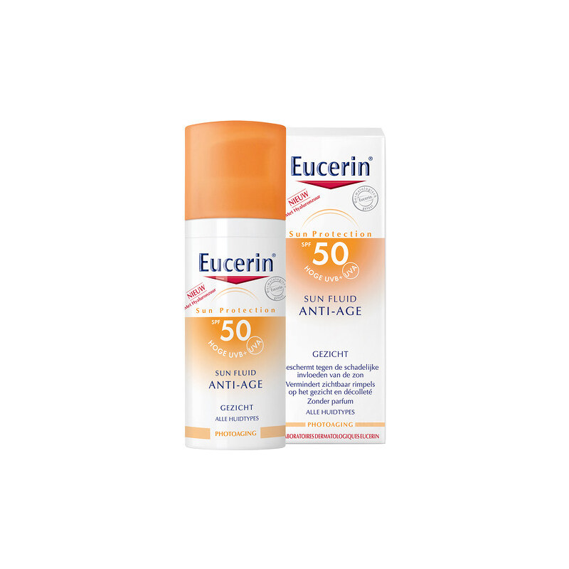 Eucerin Emulze na opalování na obličej SFP 50 proti vráskám (Sun Fluid Anti-Age) 50 ml