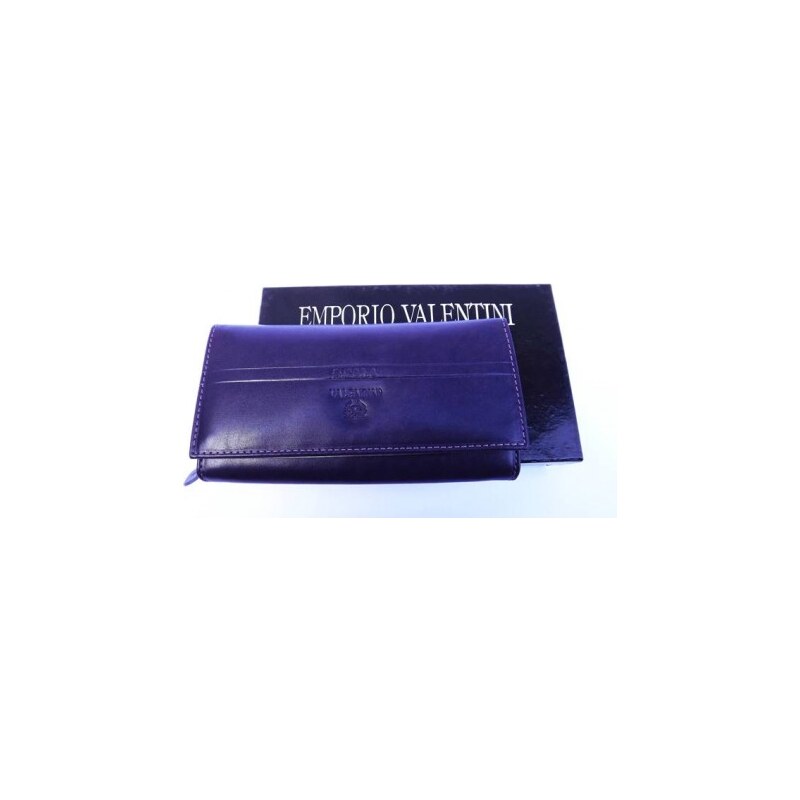 Kožená peněženka Emporio Valentini z prémiové kůže - Fialová, Barva Fialová 563-pl09