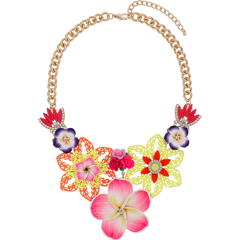 Topshop Brightly Coloured Flower Necklace