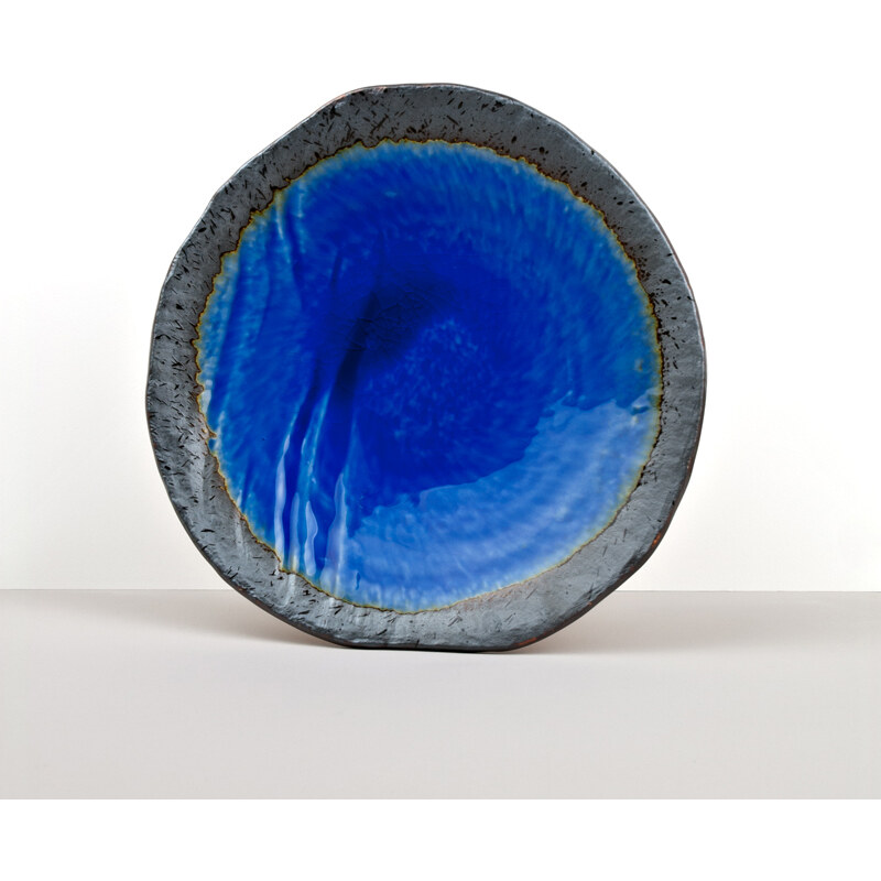 MIJ Kulatý talíř s nepravidelným okrajem COBALT BLUE 27 cm