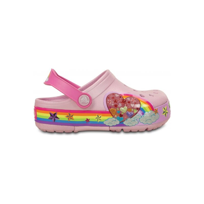 Crocs CrocsLights Rainbow Heart Clog 24-25 (C8) / Ballerina Pink