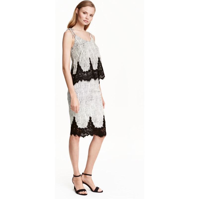 H&M Pouzdrová sukně s krajkou