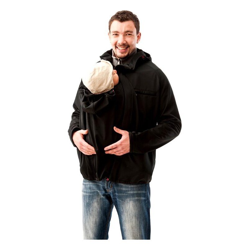 Mamalila pánská outdorová bunda na nošení dětí pro tatínky černá