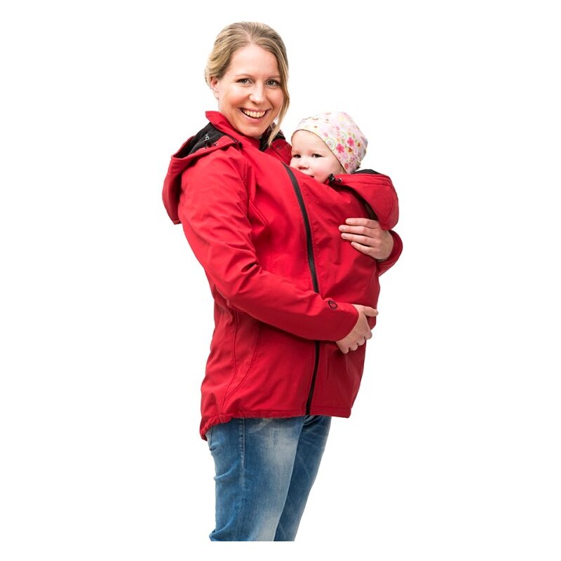 Mamalila letní těhotenská a nosící bunda do každého počasí červená