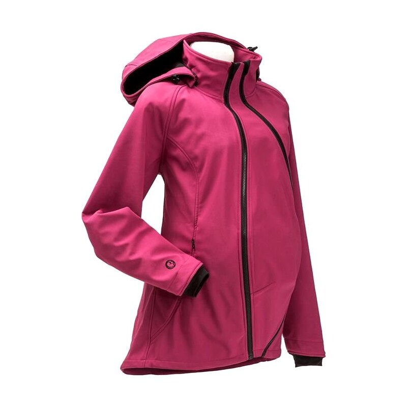 Mamalila softshell těhotenská a nosící bunda pro dva do každého počasí růžová