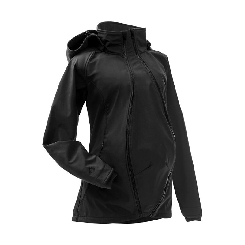 Mamalila softshell těhotenská a nosící bunda pro dva do každého počasí černá