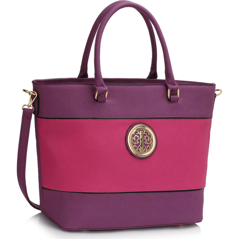 LS fashion dámská kabelka LS00406A fialová-růžová