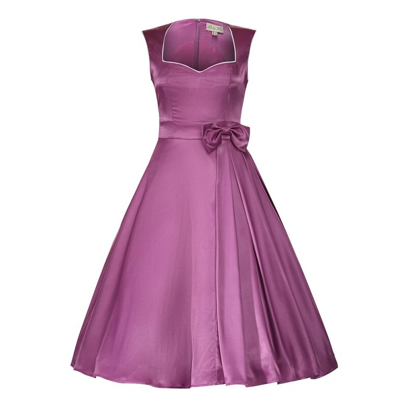 Retro šaty Lindy Bop Gracie May fialové velikosti: 42