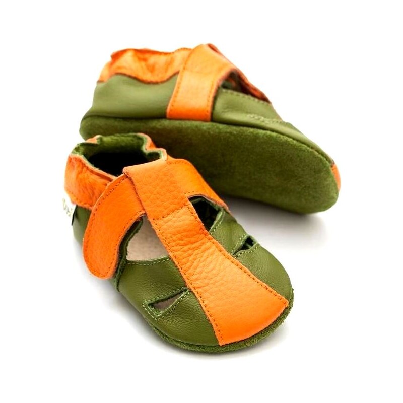 Liliputi kožené capáčky sandálky Atacama oranžové