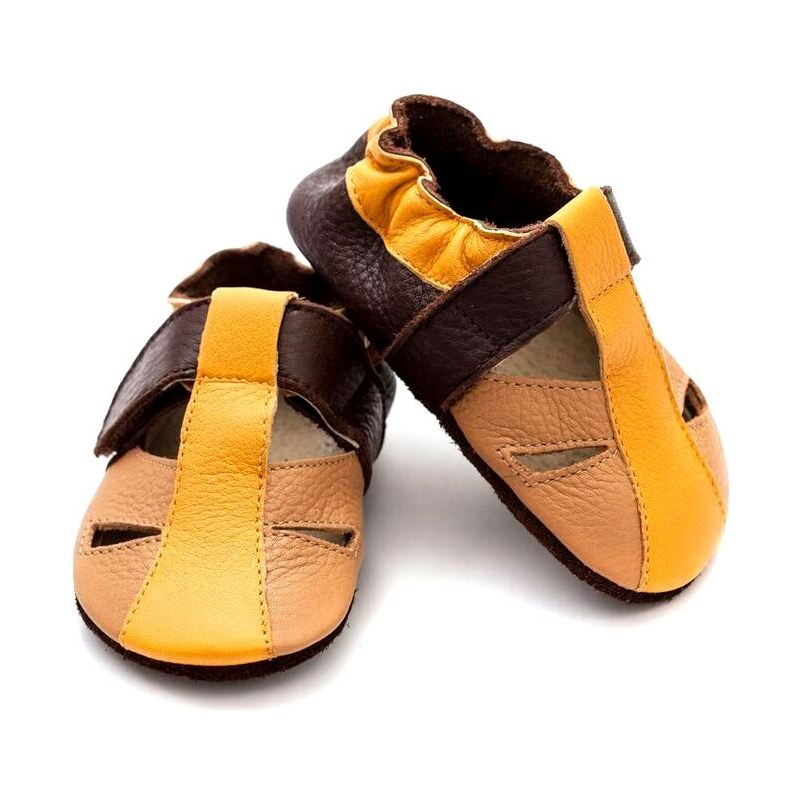Liliputi kožené capáčky sandálky Atacama hnědé