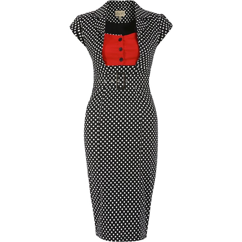 LINDY BOP Dámské pouzdrové retro šaty Wynona černé