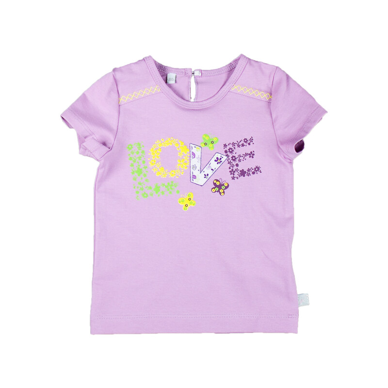 MMDadak Dívčí tričko s potiskem Love - fialové