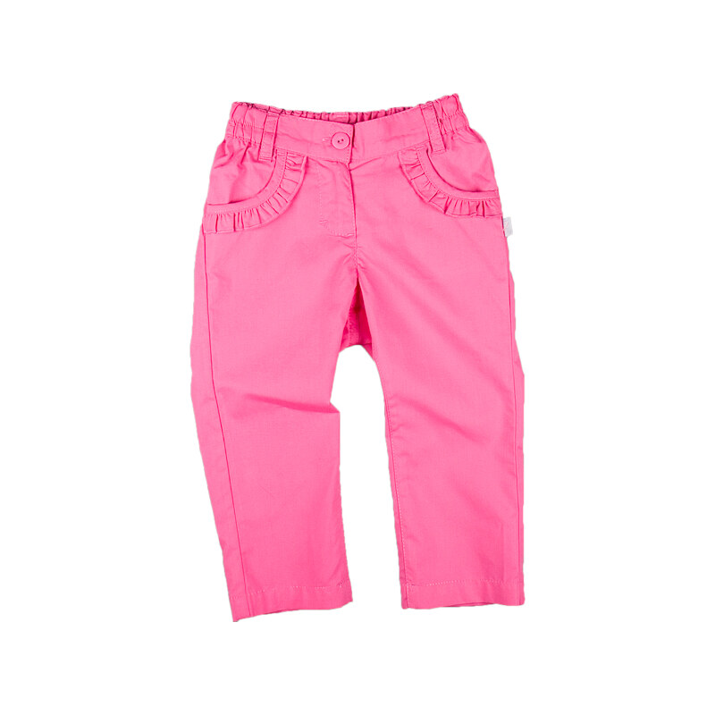 MMDadak Dívčí kalhoty s volánky - růžové
