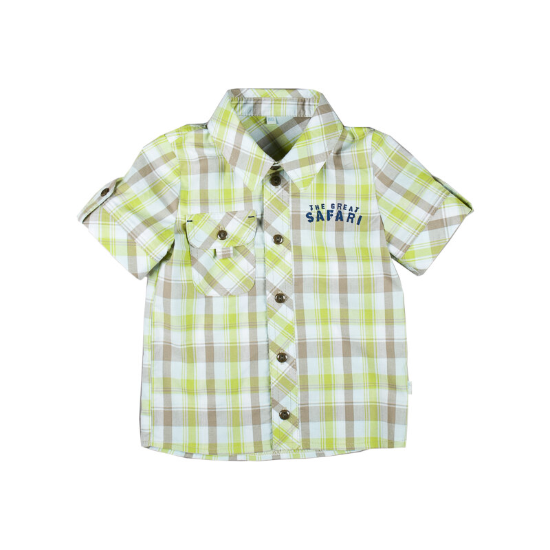 MMDadak Chlapecká kostkovaná košile Safari - žluto-hnědá