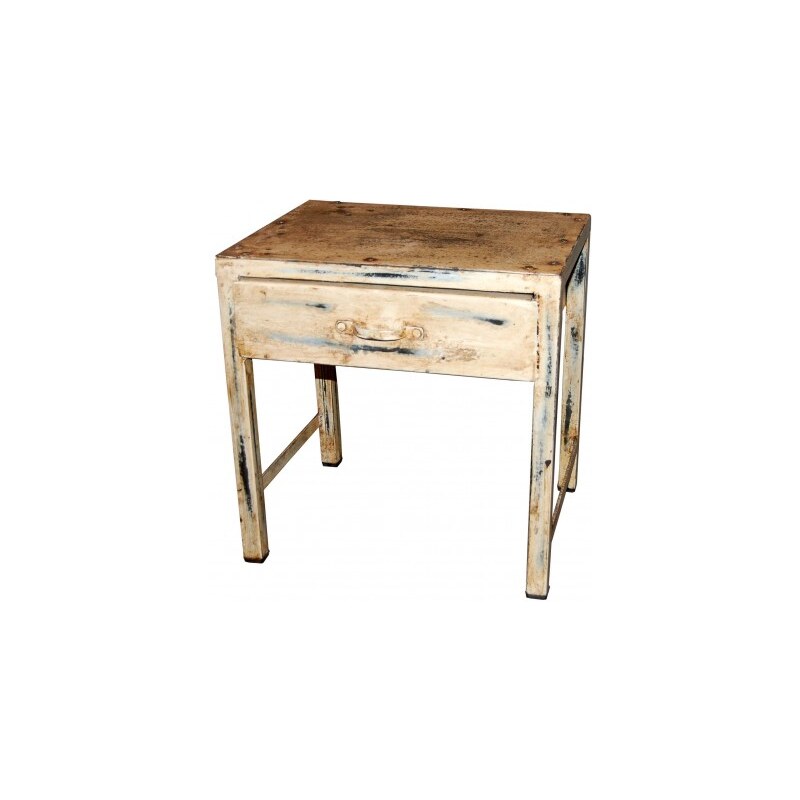 Industrial style, Malý stolek v krémové barvě 39x38x30cm (1140)