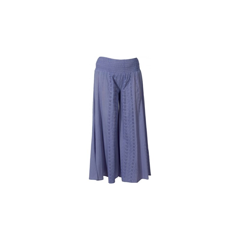 Nomads WIDE dámské letní vyšívané kalhoty fialové