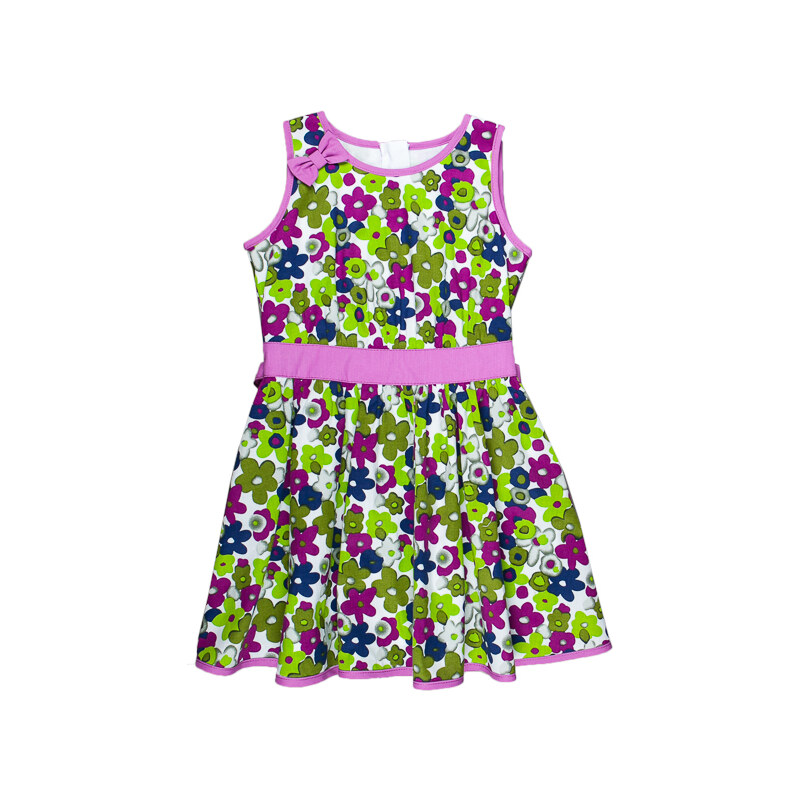 MMDadak Dívčí květované šaty s mašlí Rita - barevné