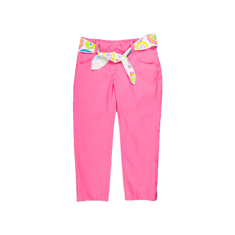 MMDadak Dívčí kalhoty s páskem Smile - růžové
