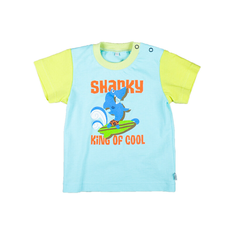 MMDadak Chlapecké tričko Shark - světle modré