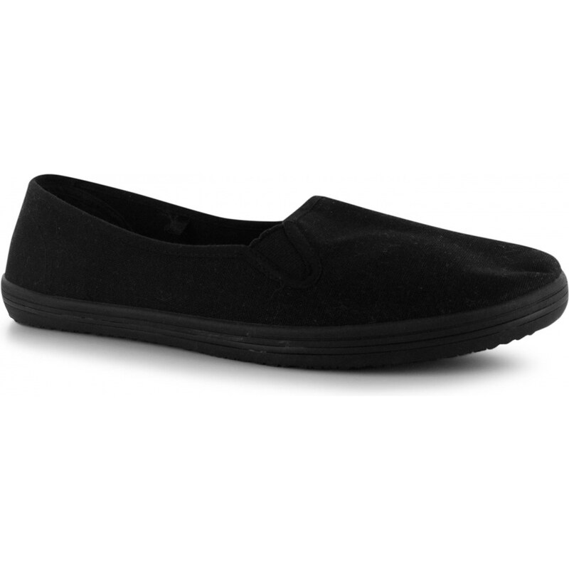 Slazenger Canvas Slip On Ladies Shoes, black