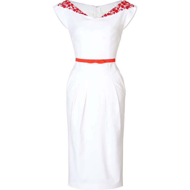 LWren Scott Sheath with Embroidered Collar and Belt