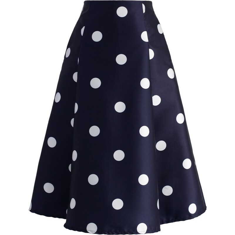CHICWISH Dámská sukně Midi Modrá s puntíky Velikost: S