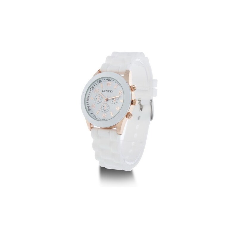 Silikonové hodinky Geneva model 5 - bílé