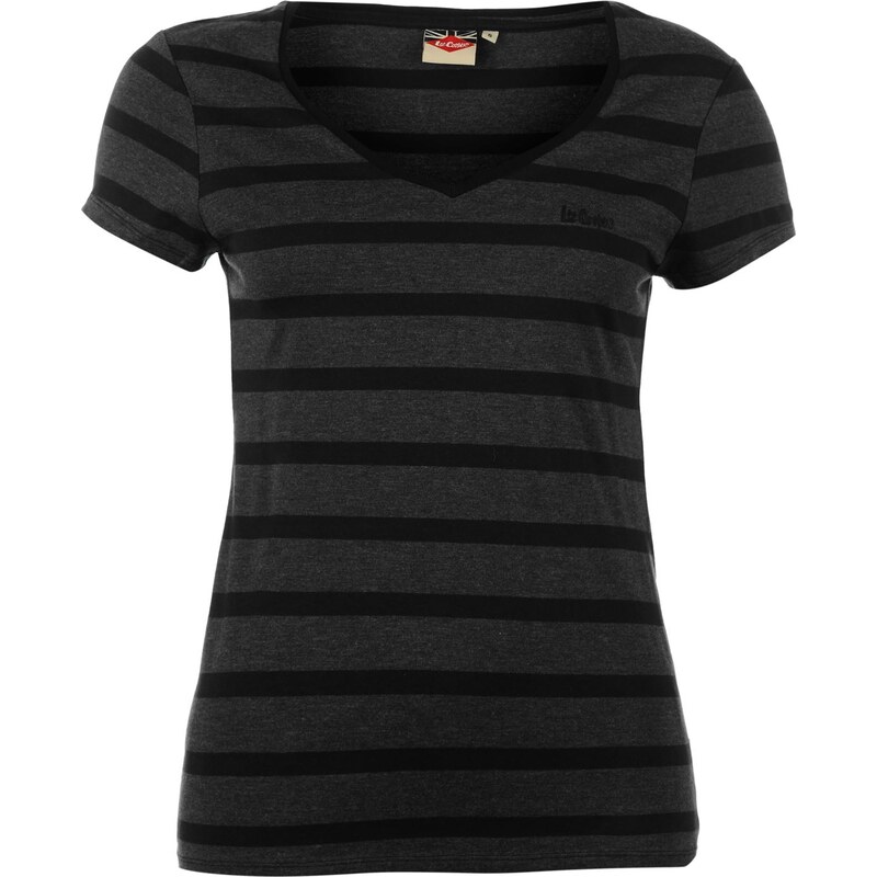 Tričko Lee Cooper Yarn Dye V Neck dám. černá