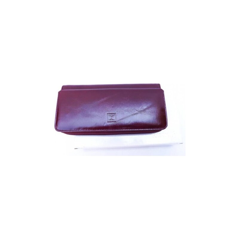 Kožená dámská peněženka Hassion - Vínová, Barva Vínová 73001-08701