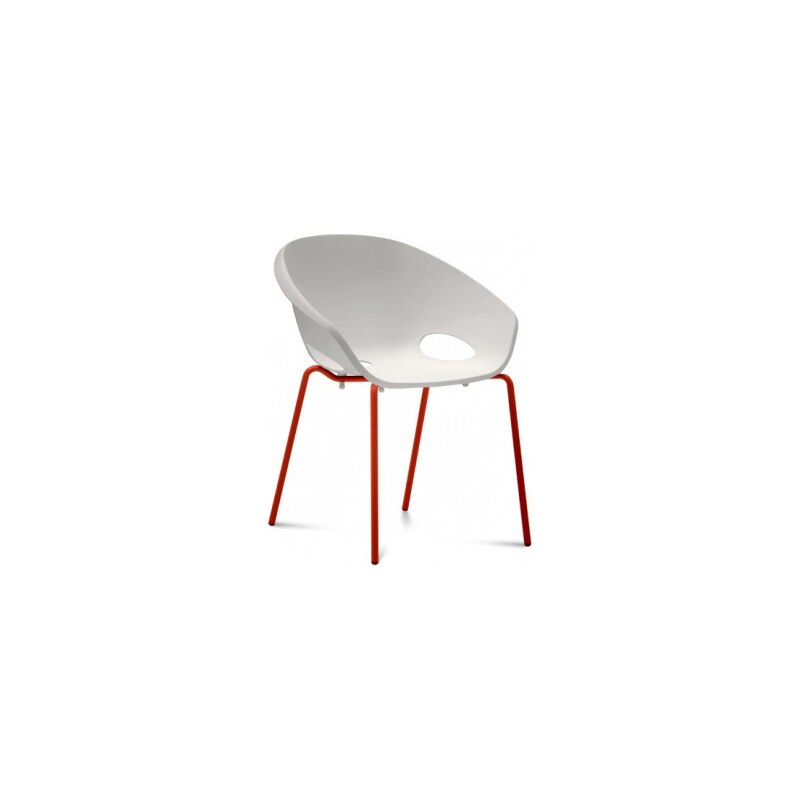 DOMITALIA Srl Globe - Jídelní židle (lak červený, bílá)