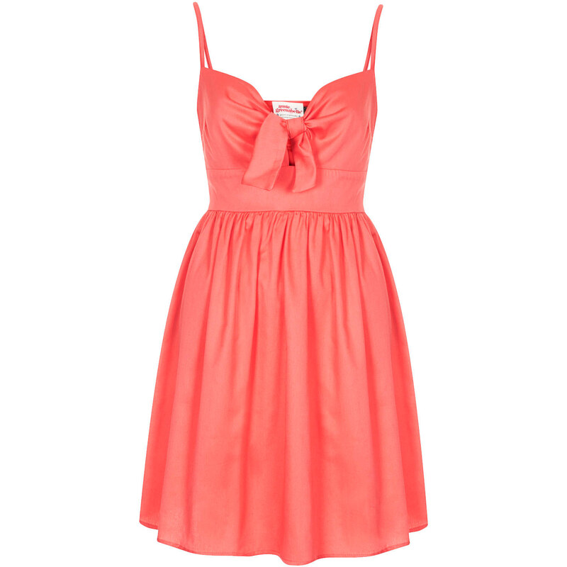 Topshop **Coral Tie Front Babydoll Dress by Annie Greenabelle