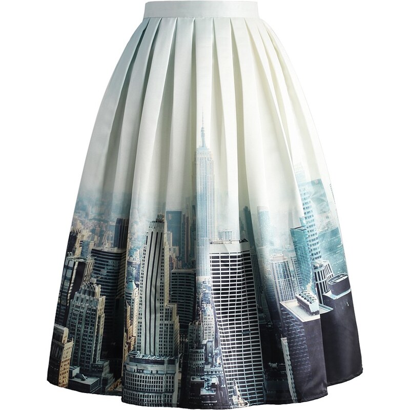 CHICWISH Dámská sukně Midi New York Skyline Velikost: XL